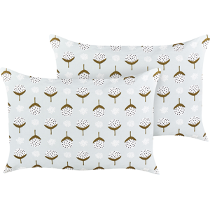 Beliani Set of 2 Outdoor Cushions Light Green Polyester 40 x 60 cm Rectangular Geometric Print Pattern Scatter Pillow Garden Patio Material:Polyester Size:40x10x60