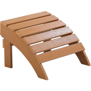 Beliani Garden Footstool Light Wood Plastic Wood Weather Resistant Slatted Modern Style Material:Plastic Wood Size:43x34x50