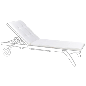 Beliani Garden Sun Lounger Cushion White 192 x 56 cm with Straps Modern Garden Outdoor Material:Polyester Size:56x5x192