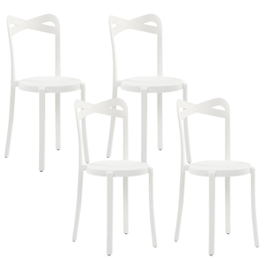 Beliani Set of 4 Garden Chairs White Polypropylene Lightweight Indoor Outdoor Weather Resistant Plastic Modern Material:Synthetic Material Size:40x80x38
