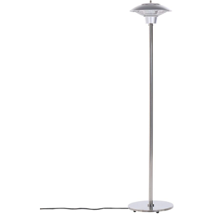 Beliani Electric Freestanding Heater Silver Aluminium 1500 W Infrared Patio Outdoor Garden Standing