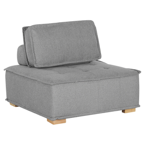 Beliani 1-Seat Section Grey Polyester Solid Wood Legs Tufted Seat Removable Cushion Cover  Material:Polyester Size:100x40x100