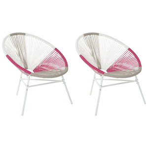Beliani Set of 2 Garden Chairs Multicolour PE Rattan Papasan Modern Material:PE Rattan Size:76x85x76