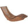 Beliani Sun Lounger Light Acacia Wood Slatted Design Rocking Feature Curved Shape Garden Sunbed Material:Acacia Wood Size:180x100x60