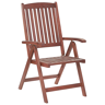Beliani Garden Chair Acacia Wood Adjustable Foldable Outdoor Country Rustic Style Material:Acacia Wood Size:69x105x54