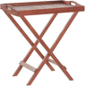 Beliani Garden Tray Table Dark Acacia Wood Removable Top Outdoor Foldable Material:Acacia Wood Size:x73x45