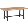 Beliani Dining Table Light Acacia Wood and Black 170 x 80 cm Outdoor Indoor Modern Material:Acacia Wood Size:x74x80