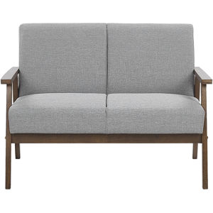 Beliani Sofa Grey Polyester Upholstery 2 Seater Retro Design Wooden Frame Living Room Couch Material:Polyester Size:80x80x110