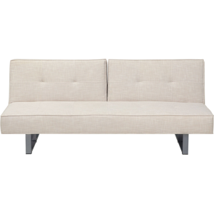 Beliani Sofa Bed Beige Fabric Upholstery 3 Seater Reclining Split Backrest Material:Polyester Size:88x79x190