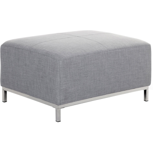 Beliani Ottoman Light Grey Fabric Upholstered Footstool Rectangular Minimalistic Modern Material:Polyester Size:71x46x95