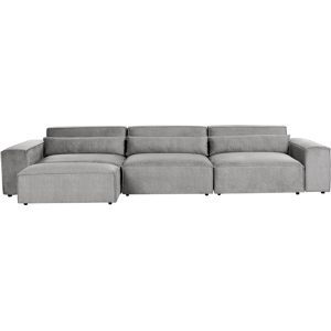 Beliani 3 Seater Modular Sofa with Ottoman Brown Fabric Sectional Couch Sofa with Black Legs Modern Living Room Material:Polyester Size:126x70x364