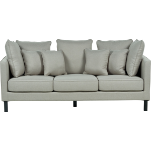 Beliani Sofa Grey Polyester Upholstered 3 Seater Cushioned Seat and Back with Wooden Legs Material:Polyester Size:95x97x200