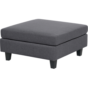 Beliani Ottoman Footstool Dark Grey Fabric Upholstered Square Minimalist Modern Material:Polyester Size:76x39x76