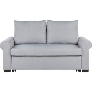 Beliani Sofa Bed Light Grey Polyester Fabric 2 Seater Pull-Out Convertible Sleeper Retro Material:Polyester Size:93x92x173