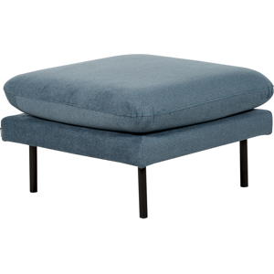 Beliani Ottoman Blue Fabric Pillow -Top Square Footstool Metal Legs Glamour Style Material:Polyester Size:70x44x70