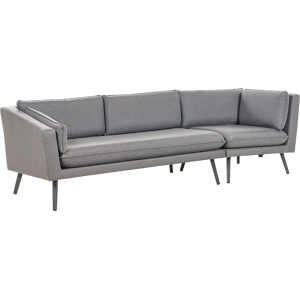 Beliani Outdoor Sofa Grey Polyester Upholstery 3 Seater Garden Couch Right Hand UV Water Resistant Modern Design Living Room Material:Polyester Size:76x70x243