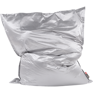 Beliani Large Bean Bag Silver Lounger Zip Giant Beanbag Material:Nylon Size:180x20x230