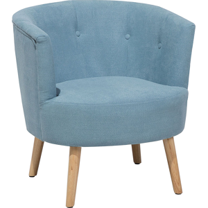 Beliani Armchair Blue Upholstered Tub Chair Retro Style Material:Polyester Size:73x75x72