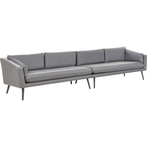 Beliani Outdoor Sofa Grey Polyester Upholstery 4 Seater Garden Couch UV Water Resistant Modern Design Living Room Material:Polyester Size:76x70x320