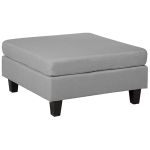 Beliani Ottoman Footstool Light Grey Fabric Upholstered Square Minimalist Modern Material:Polyester Size:76x39x76
