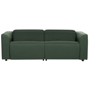 Beliani Electric Power Recliner Sofa Green Fabric 2 Seater Adjustable Footrest and Headrest with USB Port  Material:Polyester Size:106/164x76x222