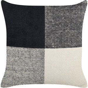 Beliani Decorative Cushion Black Beige Cotton Patchwork 45 x 45 cm Modern Traditional Decor Material:Cotton Size:45x14x45