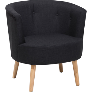 Beliani Armchair Black Upholstered Tub Chair Retro Style Material:Polyester Size:73x74x72