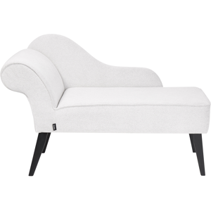 Beliani Chaise Lounge White Polyester Fabric Upholstery Black Wood Legs Left Hand Retro Design Material:Polyester Size:60x77x118