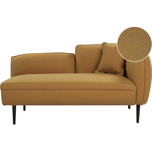 Beliani Chaise Lounge Mustard Yellow Boucle Fabric Metal Legs Right Hand with Cushion Modern Design Material:Boucle Size:77x74x138