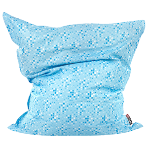 Beliani Large Bean Bag Blue Polka Dots Pattern Lounger Zip Giant Beanbag Material:Nylon Size:140x20x180