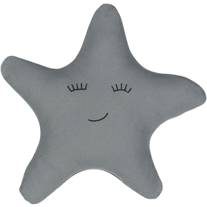 Beliani Kids Cushion Grey Fabric Star Shaped Pillow with Filling Soft Children's Toy Material:Cotton Size:40x12x40