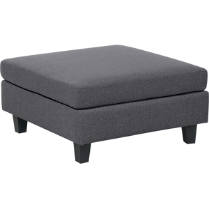 Beliani Ottoman Footstool Dark Grey Polyester Fabric Upholstered Square Minimalist Modern Modular Sofa Element Material:Polyester Size:76x39x76