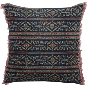 Beliani Decorative Cushion Multicolour Cotton 45 x 45 cm Velvet Flower Motif Fringed Modern Glamour Decor Material:Velvet Size:45x10x45