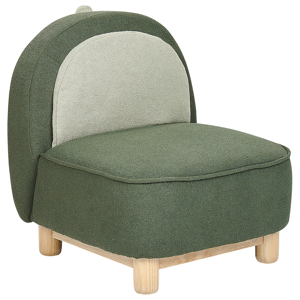 Beliani Animal Chair Dark Green Polyester Upholstery Armless Nursery Furniture Seat for Children Modern Design Triceratops Shape Material:Polyester Size:47x56x50