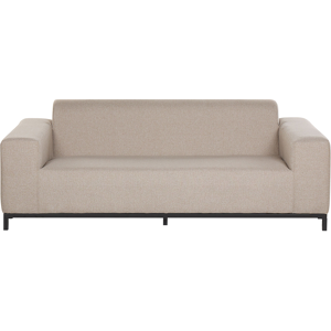 Beliani Garden Sofa Beige Fabric Black Aluminium Legs Upholstery Indoor Outdoor Furniture Weather Resistant Outdoor Material:Polyester Size:84x68x186