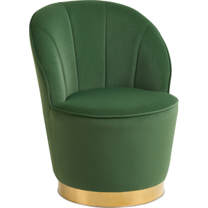 Beliani Armchair Green Velvet Gold Metal Base Round Accent Tub Chair Glam Retro Living Room Material:Velvet Size:61x72x56