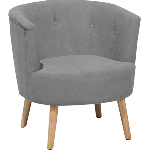 Beliani Armchair Grey Upholstered Tub Chair Retro Style Material:Polyester Size:73x74x72