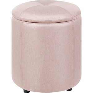 Beliani Pouffe Pink Fabric 40 x 38 cm with Storage Stool Glamour Material:Polyester Size:38x40x38