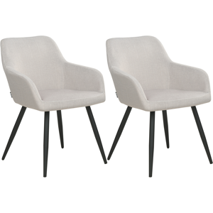 Beliani Set of 2 Dining Chairs Taupe Velvet  Fabric Seats Metal Legs for Dining Room Kitchen Material:Velvet Size:62x78x59