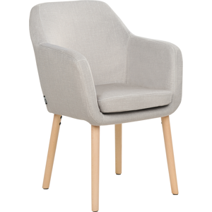 Beliani Dining Chair Taupe Velvet Upholstery Wooden Legs with Armrests Classic Style Living Space Furniture Material:Velvet Size:46x82x56