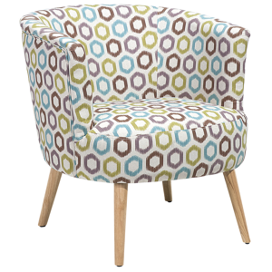 Beliani Armchair Black Dots Pattern Tub Chair Retro Style Material:Polyester Size:73x74x72