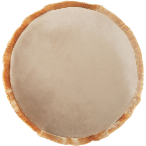 Beliani Seat Cushions Beige Velvet Cover 40 cm Round Decorative Pillow Seat Pad Living Room Decor Material:Velvet Size:40x7x40