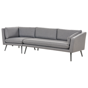 Beliani Outdoor Sofa Grey Polyester Upholstery 3 Seater Garden Couch Left Hand UV Water Resistant Modern Design Living Room Material:Polyester Size:76x70x243