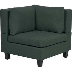 Beliani Corner 1-Seat Section Dark Green Polyester Fabric Upholstered Armchair with Cushion Module Piece Modular Sofa Element Material:Polyester Size:76x72x76