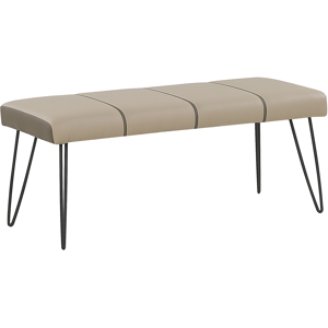 Beliani Bedroom Bench Beige Faux Leather Upholstery Metal Legs Modern Material:Faux Leather Size:43x45x104