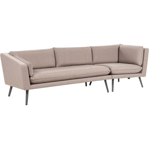 Beliani Outdoor Sofa Beige Polyester Upholstery 3 Seater Garden Couch Right Hand UV Water Resistant Modern Design Living Room Material:Polyester Size:76x70x243