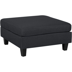 Beliani Ottoman Footstool Black Fabric Upholstered Square Minimalist Modern Material:Polyester Size:76x39x76