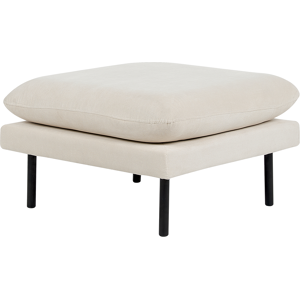 Beliani Ottoman Light Beige Fabric Pillow-Top Square Footstool Metal Legs Glamour Style Material:Polyester Size:70x44x70