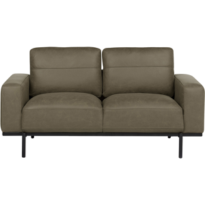 Beliani Sofa Green Fabric Metal Legs 2 Seater Classic Couch Settee Living Room Modern Material:Polyester Size:87x72x156