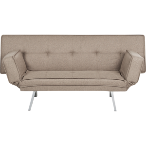 Beliani 3 Seater Sofa Bed Brown Upholstered Armless Modern Material:Polyester Size:93x84x180